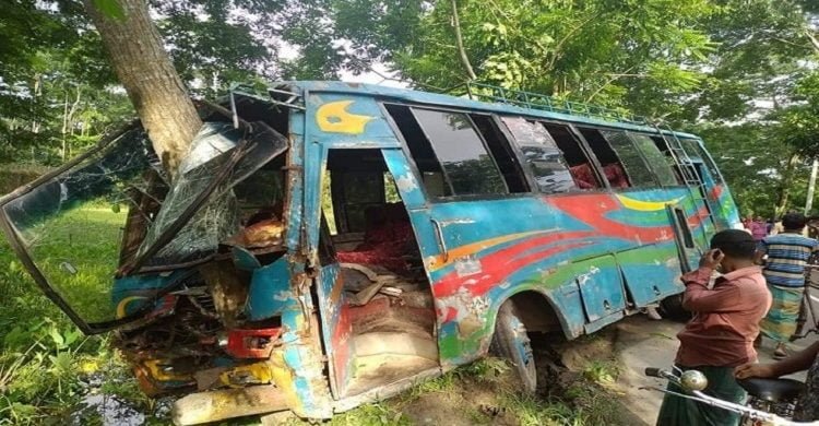 নিয়ন্ত্রণ হারিয়ে গাছের সঙ্গে বাসের ধাক্কা, নিহত ৮