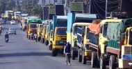 সিলেটে পণ্যবাহী পরিবহন ধর্মঘট চলছে