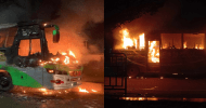 আরও ১১ যানবাহন ও ট্রেনে আগুন