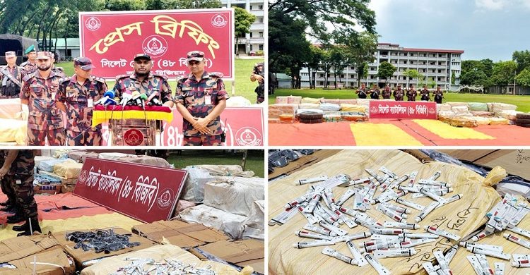 সিলেট: একমাসে আটক প্রায় ৫০ কোটি টাকার চোরাই পণ্য