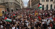 ইতালিতে বিক্ষোভ, গাজায় ইসরায়েলি আগ্রাসনের প্রতিবাদে